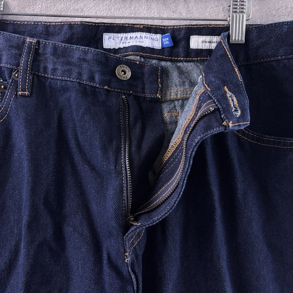Peter Manning New York Standard Fit Jeans Mens Size 36x28 Dark Blue Stretch - Picture 4 of 10